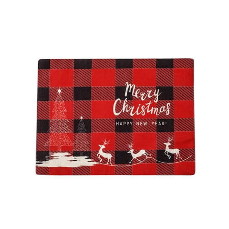 

VerPetridure Christmas Decoration Linen Embroidery Table Mat Home Decoration