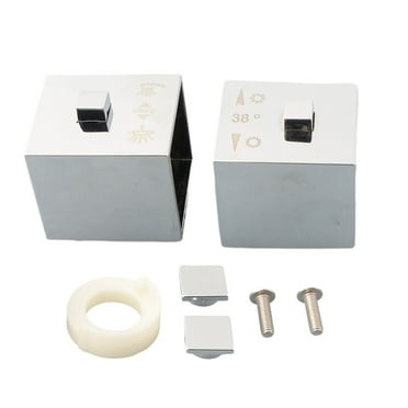 chengsi 1 Pair Square Shower Temperature Control Handle Knob Chrome Thermostatic Handle Faucet Replacement Parts