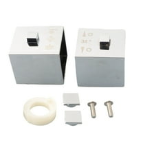 1 Pair Square Shower Temperature Control Handle Knob Chrome Thermostatic Handle