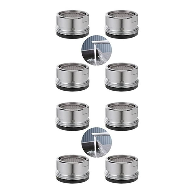 Transemion 4pcs Durable Water Saving Aerator Rust-resistant Taps Easy-install Water Aerator Silver 2Set