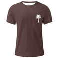 thumbnail image 4 of RYDCOT Men's Round Neck Short Sleeve Printed Tee Palm Tree Vintage Casual Cotton Shirt Hawaiian Summer Beach T Shirts Brown, 4 of 4