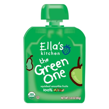 Ella's Kitchen Organic Smoothie Fruits The Green One, 3 Ounce (Innerpack of 6)