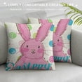 thumbnail image 3 of Easter Pillow Covers Set of , Bunny Decorations Holiday Farmhouse Spring Pillow Case for Home Sofa Couch Decor (Pink AA, 3 of 5