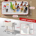 thumbnail image 4 of Tcbosik 80 Quart Rolling Cooler Cart with Locking Wheels, Bottle Opener & Drain Plug, Outdoor Portable Ice Chest with Storage Shelf for BBQ, Picnic, Party, Milk White and Red, 4 of 11