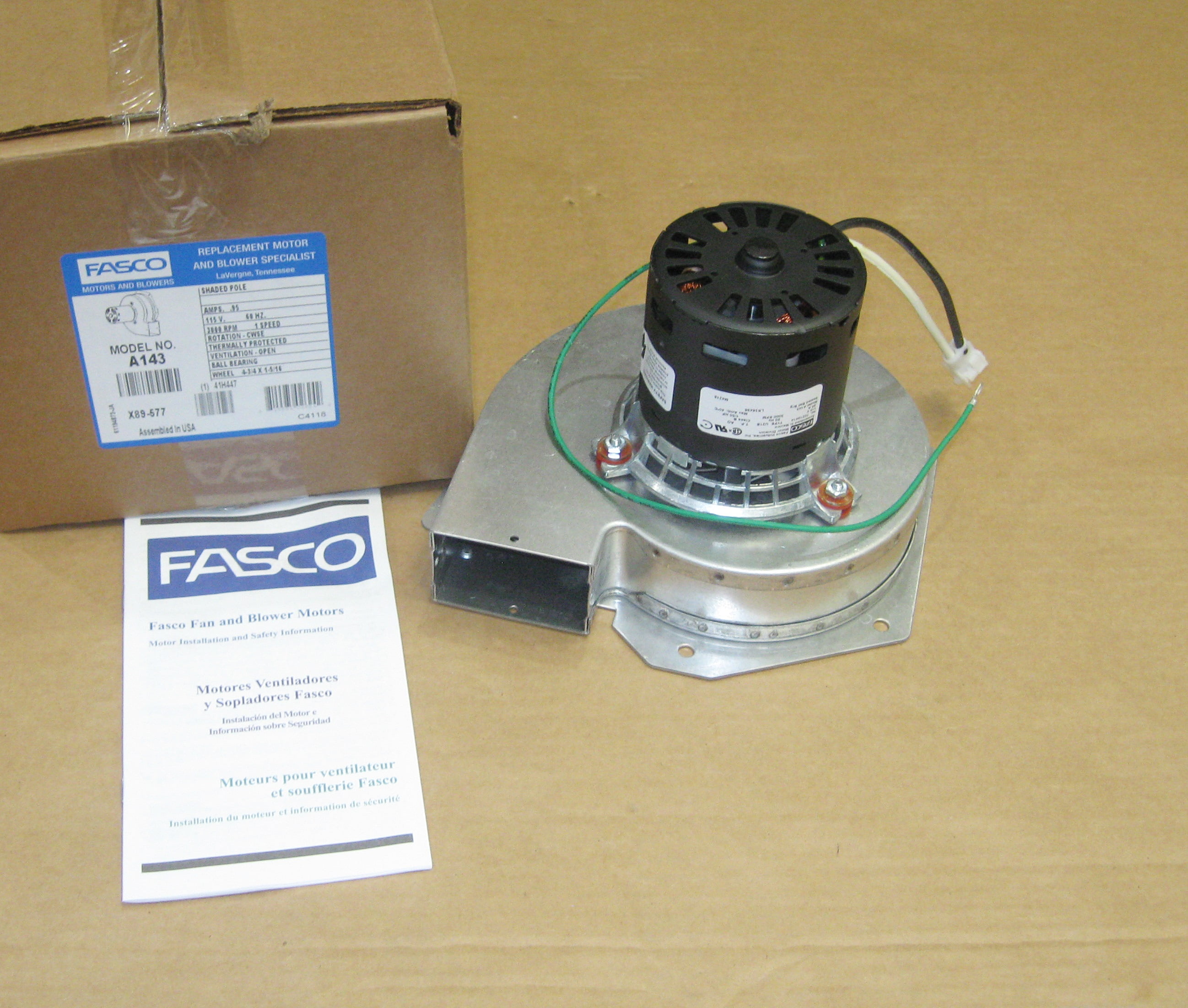 25m5501 7021-11231 for sale online Fasco A217 Lennox Furnace Exhaust Venter Blower 
