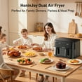 thumbnail image 5 of HoninJoy Large Double Air Fryer, 10-in-1 Independent 4+8 QT Baskets Air Fryer with LED Touch Screen (Air Fryer Liner Inclued), 5 of 18