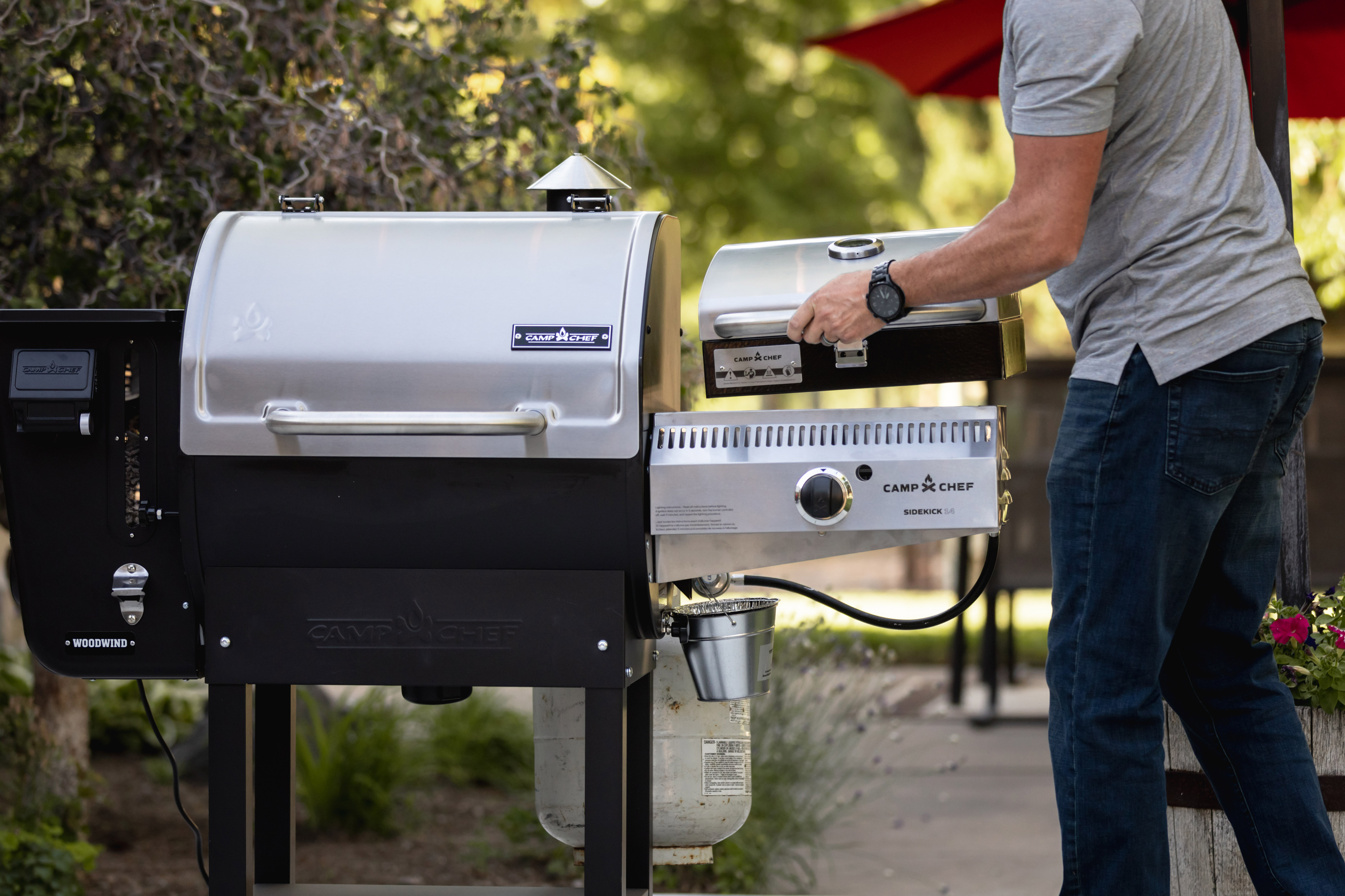 Camp Chef 14” Propane Sidekick Grilling Side Burner with Stainless Barbque  Box Model PG14BB