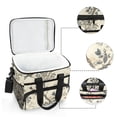 thumbnail image 6 of FORMRS Insulated Cooler Bag 24 Cans Capacity Soft Leakproof Lunch Box with Side Pockets, Beige Birds, 6 of 7
