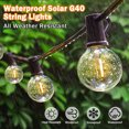 thumbnail image 2 of Cadena de luces solares para exteriores, control remoto impermeable, luces de cadena para patio exterior con 25 bombillas de globo inastillables, cadena de luces colgantes con 4 modos, 2 of 6
