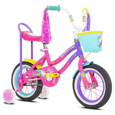 12" LittleMissMatched Unicorn Child's Bicycle, 12" Wheels, Toddlers Ages 3 , Pink,Purple