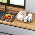 thumbnail image 3 of Dish Drainer Rack Expandable Dish Drying Rack Utensil Drying Holder Stainless Steel Sink Drying Rack, 3 of 8