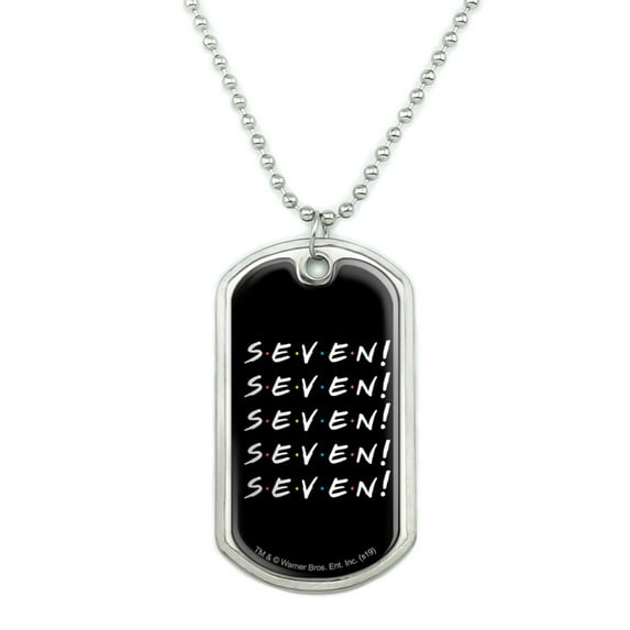 Friends SEVEN Military Dog Tag Pendant Necklace with Chain