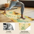thumbnail image 4 of Yellow Chevron Green Leaf Sunflower Pattern Hot Yoga Mat Towel Non Slip for Hot Yoga - Quick-Drying Yoga Mat Cover with 4 Corner Pockets with Travel Bag - Hot Yoga Towel Non Slip 74"x26", 4 of 6