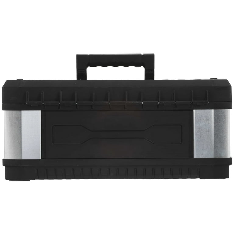 Stanley 11.5-in Black Plastic Wheels Lockable Tool Box at