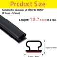 thumbnail image 3 of MYG Weather Stripping Door Seal 19.7Feet Door Seal Strip Door Soundproofing, 3 of 9