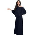 thumbnail image 4 of KOH KOH Long Strapless Cocktail Evening Off The Shoulder Cold Sexy Evening Flowy Formal Full Floor Length Tall Drape Gown Maxi Dress For Women Dark Navy Blue XX-Large US 18-20 NT059, 4 of 6