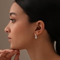 thumbnail image 2 of Charmsy Huggie Hoop Earrings for Women | Rhodium Plated Cubic Zirconia Dangle Earrings, 2 of 7