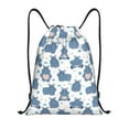 thumbnail image 1 of Saiise Cute Hippos Pattern Sports Drawstring Backpack - String Swim Gym Bag with Wet Proof Pocket for Women&Men-Medium, 1 of 6