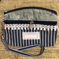 thumbnail image 4 of SUYOLL Blue-Grey Striped Purse Fresh Garden Double Zipper Small Purse Cute Mini Pouch Portable Zipper Wallet For Girls Lightweight Cosmetic Bag Daily Use, 4 of 4