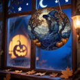 thumbnail image 2 of DVKOVI Halloween Suncatcher Stained Glass Window Hanging Decor Aesthetic Wall Decor Garden Sun Catchers Light Blue A, 2 of 8