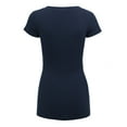thumbnail image 3 of Made by Johnny Women's Basic Fitted Short Sleeve V-Neck T Shirt XL NAVY, 3 of 6