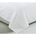 thumbnail image 4 of Marina Decoration Embroidered Stitching Coverlet Bedspread Ultra Soft Solid Bedding Summer Quilt Set with Quilted Sham, White Herringbone Pattern, 4 of 5