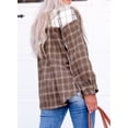 thumbnail image 7 of Asyoly Women Plaid Shirts Shacket Jacket Long Sleeve Button Down Casual Oversized Check Shirts Coats Tops With Pocket, 7 of 7