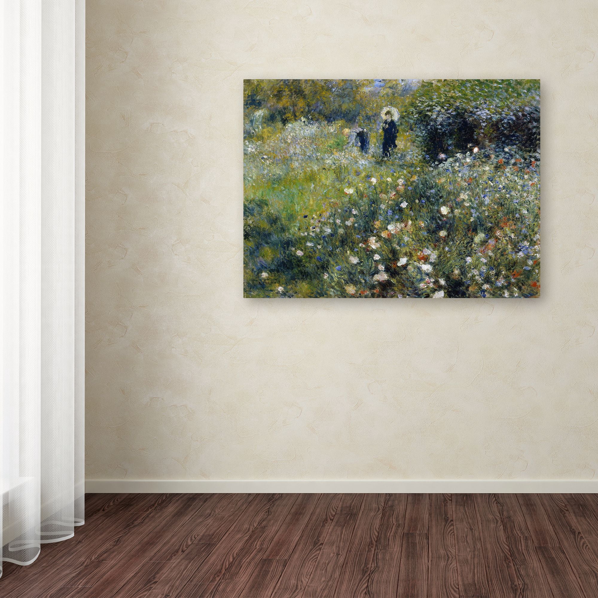 Renoir 'Woman With A Parasol In A Garden' Canvas Art