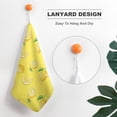 thumbnail image 5 of Lemons on Yellow Towels for Bathroom, Kitchen, Gym, Towels, Soft, Highly Absorbent, Hanging Towel with Hanging Eyelet, 5 of 8