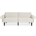 thumbnail image 4 of Cozy Velvet Futon Bed With Adjustable And Frame Velvet, For Extended Sleeper Area, 4 of 6