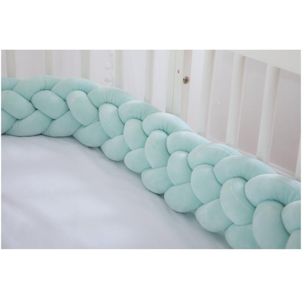 Cuna de cuatro hebras con nudos retorcidos, cerramiento de cama para recién nacidos, valla de tiras anticolisión, bolsa suave, cama de empalme para bebés