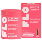 O Positiv FLO Daily Calm + Relaxation Support Capsules for Stress Management, 60 Count