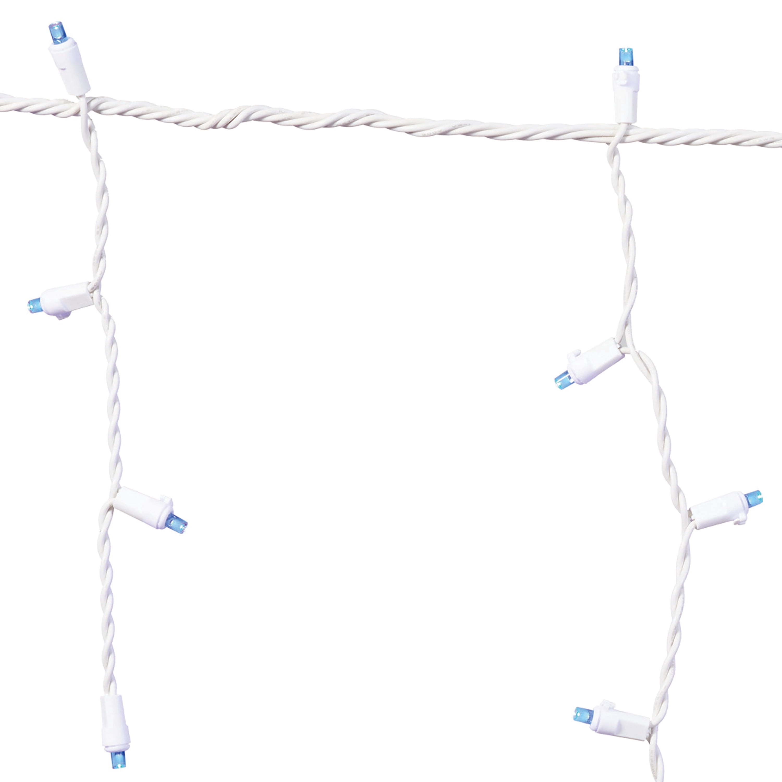 Indoor/Outdoor 200-Count LED 8-Function Sync Christmas Icicle Lights, Blue, White Wire, 24', by Holiday Time