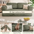 thumbnail image 4 of Homall 4 in 1 Convertible Sleeper Sofa Bed, Corduroy Loveseat with Sturdy Metal Frame, High-Resilience Foam Floor Couch, Foldable Futon for Living Room Bedroom Apartment, No Assembly Required, Green, 4 of 8
