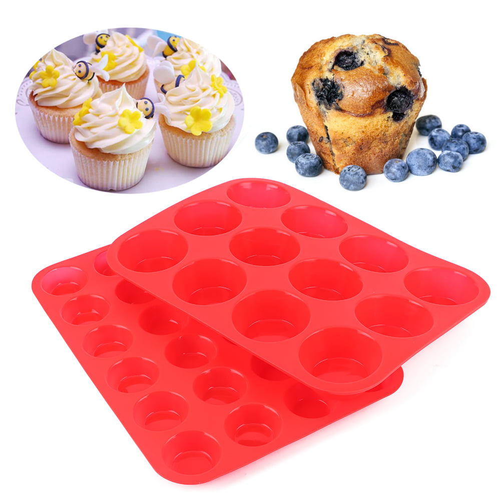 24 Cavity Mini Muffin Cupcake Pan Non Stick Silicone Mold Cake Baking Tools DIY