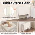 thumbnail image 4 of Foldable Foot Stool Ottoman, Modern Foot Rest with Bamboo X Legs & Thick Foam Cushion, Folding Foot Stools Small Padded for Bedroom Living Room, Makeup Vanity Stool Chair, 4 of 17