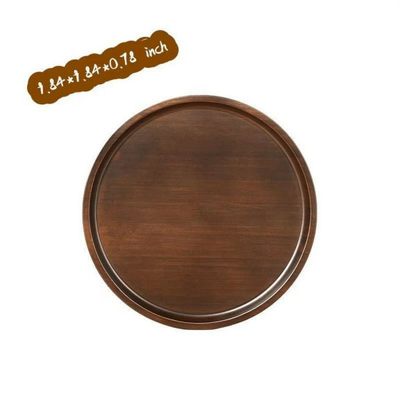 Round Bamboo Serving Tray for Breakfast, Parties, Weddings, Picnics 9.84 x 9.84 x 0.78 inch