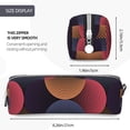 thumbnail image 3 of Pofeuu Circular Stripes Print Leather Pencil Case, Leather Pencil Pouch Large Capacity, Big Pencil Pouch with Zipper Vintage Pen Bag Fountain Pen Holder, 3 of 7