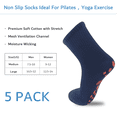 thumbnail image 4 of NOVAYARD 5 Pairs Non Slip Socks Hospital Non Skid Sticky Grip Socks Yoga Pilates Socks Men Women, 4 of 8