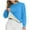 Blue #003, variant on Women's Sherpa Lined Sweatshirts Long Sleeve Crewneck Casual Fleece Pullover Thermal Thick Winter Warm Tops Wine L