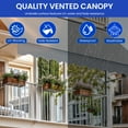 thumbnail image 6 of ModFusion Gray Outdoor Awning 6.6' Wide, Aluminum frame, Polyester roof, Adjustable 6.9' - 9.8' height, UV/Water/Rust-Resistant, 6 of 7