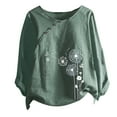 thumbnail image 4 of DPTALR Women Casual Button Floral Print Short Sleeve T-Short Blouse Tops, 4 of 4