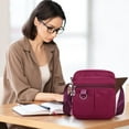 thumbnail image 5 of Small Messenger Bag for Men Women, Mini Crossbody Bag Shoulder Bag Travel Bag Multi Pocket Purses Soft Satchel Bag,Purple, 5 of 6
