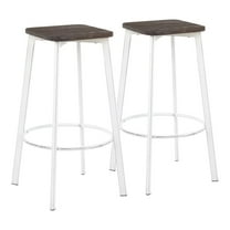 Clara 30 in. Square Backless Bar Stool - Set of 2