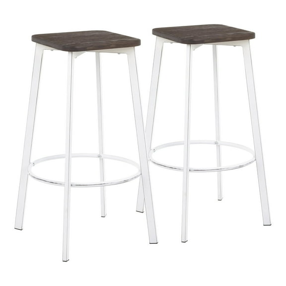 Clara 30 in. Square Backless Bar Stool - Set of 2
