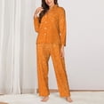 thumbnail image 3 of Wukai Orange Glitter2 Print Women's Pajama Set - Soft Long Sleeve Sleepwear for Comfort and Style-Medium, 3 of 9