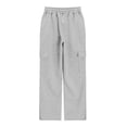 thumbnail image 5 of EnJoCho Girls Oversized Wide Leg Sweatpants Drawst𝗋ing Track Pants Baggy Straight Fit Casual Plain Joggers Pockets Athleti𝖼 Wear Comfort Kids, 5 of 9