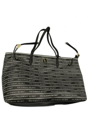 Victoria's Secret, Bags, New Victorias Secret Black Logo Weekender Canvas  Tote Bag Zip Top Large 59