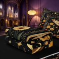 thumbnail image 5 of Homewish Boho Moth Zipper Twin Comforter Sets with Fitted Sheet and 2 Pillowcases, Hippie Flower Mushroom Zipper Bedding Set, Black Reversible, 5 of 7