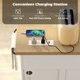 thumbnail image 3 of Farmhouse Kitchen Island Cart with Power Outlets | 49" White Storage Cart with Drawers & Adjustable Shelves for Kitchen & Dining Room, 3 of 7